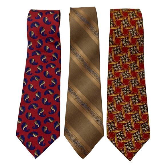 Mens Bundle of 9 - 100% Silk Neck Ties Various Colors & American Bald Eagle - Picture 6 of 14